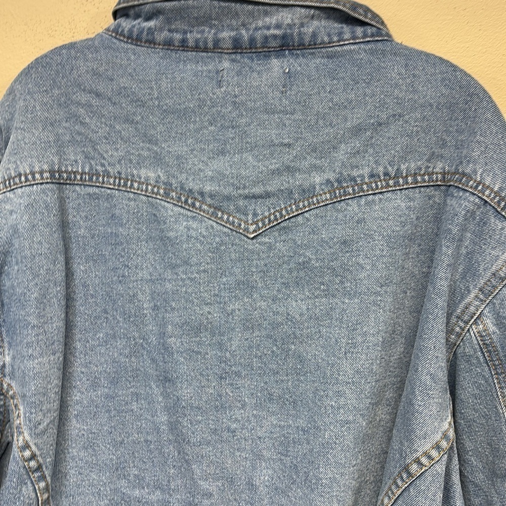 Justalwart trucker denim jacket viscose blended button down coat XL - Picture 10 of 15